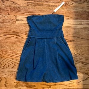 Susana Monaco stretch denim romper size small brand new with tags